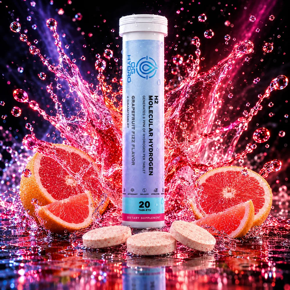 Grapefruit Fizz hydrogen tablets with fresh fruit
