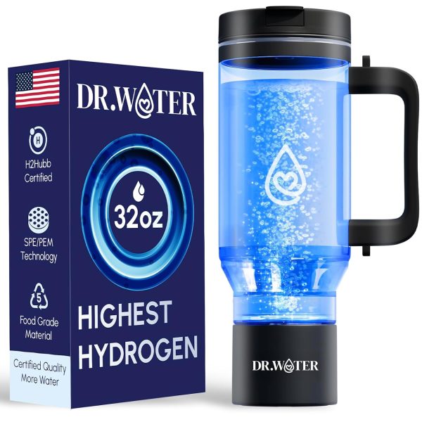 Hydrogen Water Bottle – Portable BPA Free Generator Tumbler - 32 Oz
