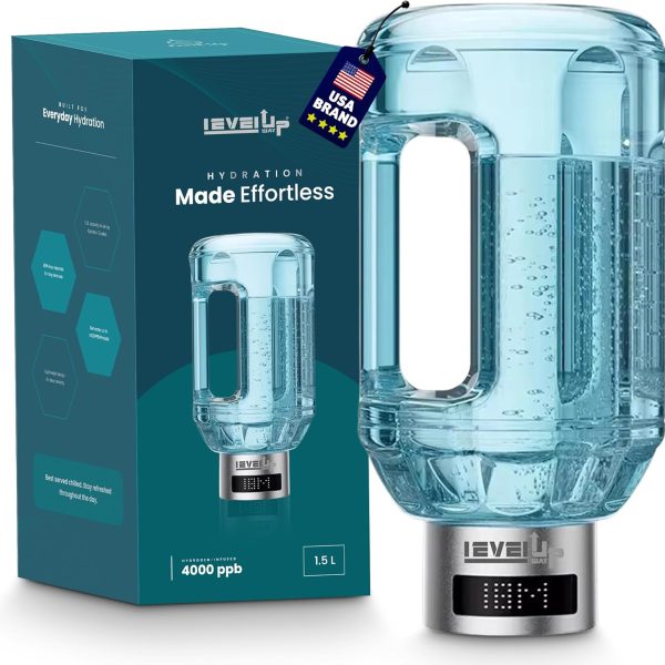 New Hydrogen Water Bottle Jug - Up to 4000PPB - 51oz