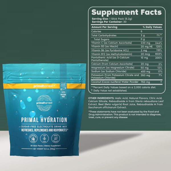 Primal Harvest Electrolytes Powder Packets Primal Hydration2