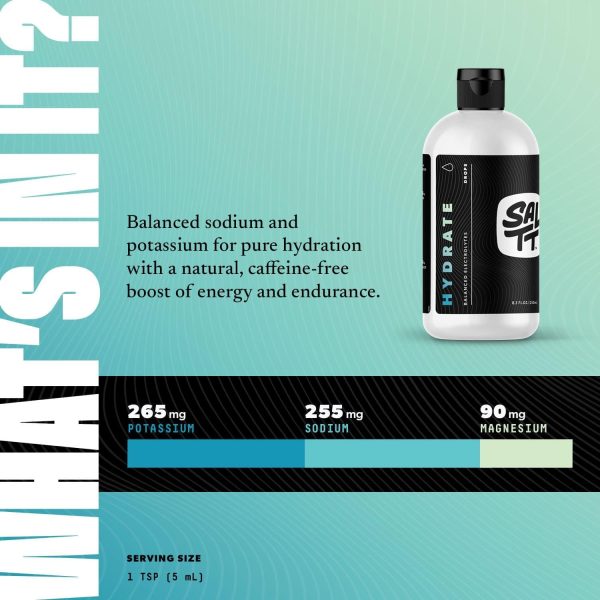 SALTT Hydrate Electrolyte Drops – Essential Electrolytes – Sugar-Free, Unflavored2