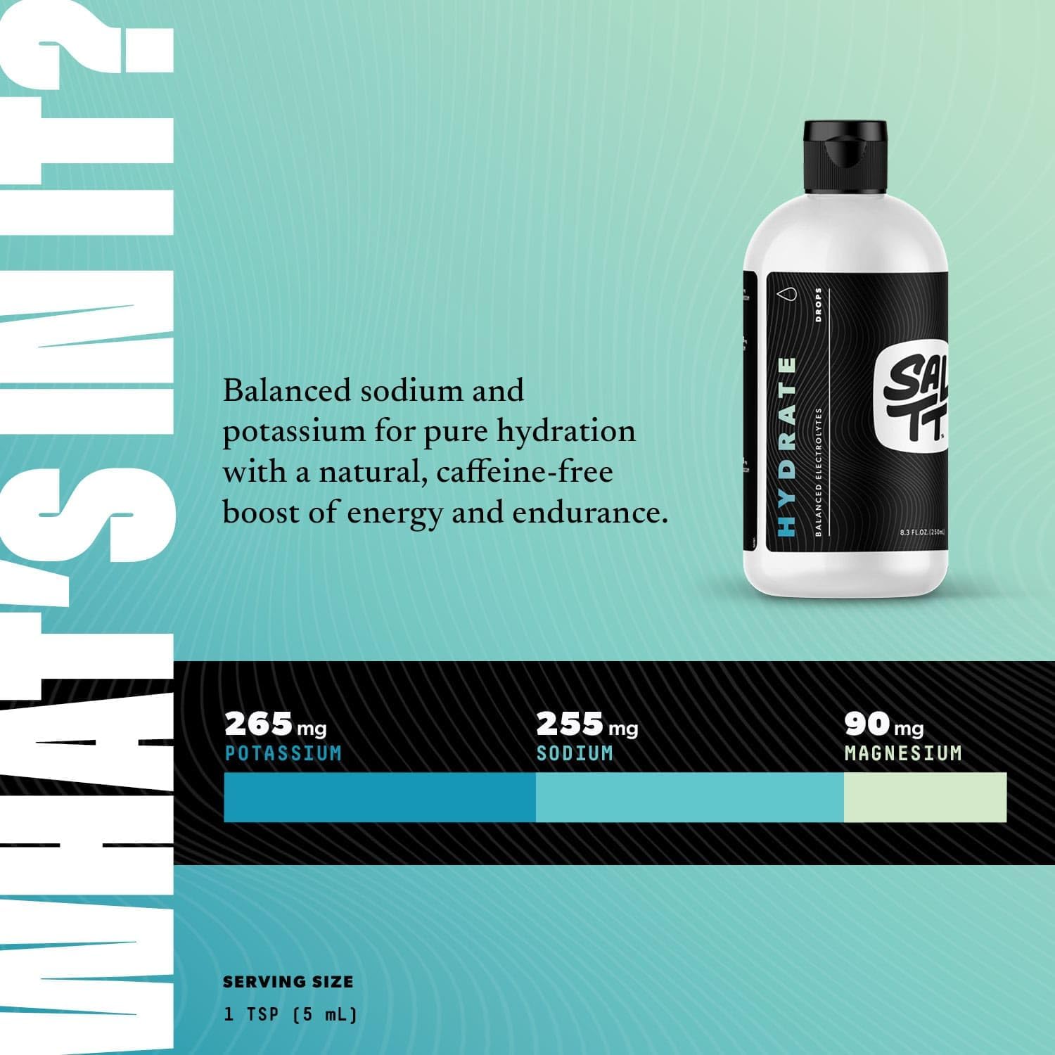 SALTT Hydrate Electrolyte Drops – Essential Electrolytes 8.3 fl oz - Image 2